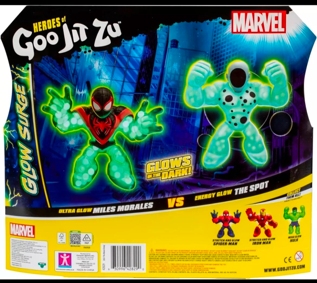 Heroes of Goo Jit Zu Marvel GLOW SURGE Miles Morales Spider-Man Vs The Spot